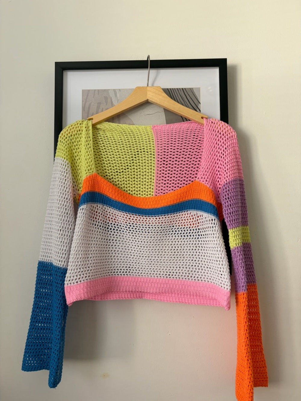 Multicolor Open-Knit Beach cover up